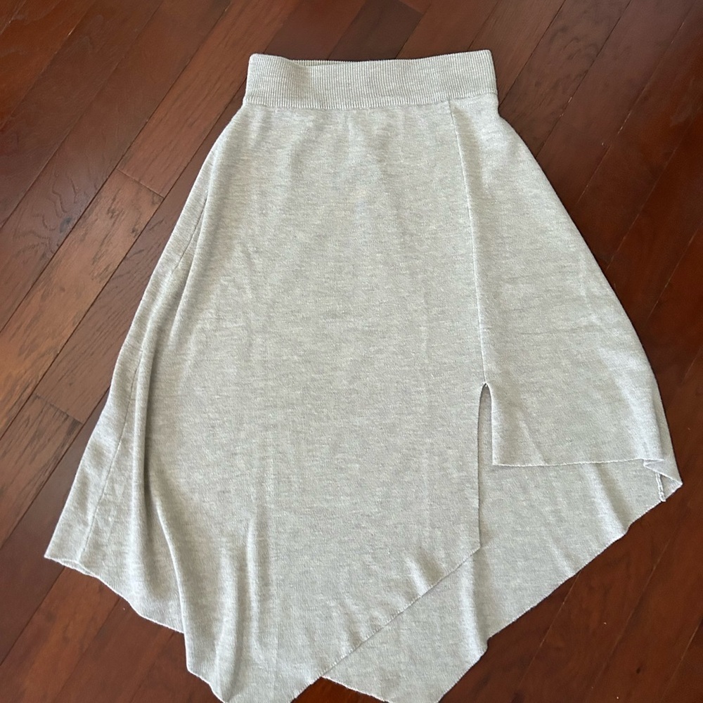 $148 Anthropologie Dolan Blanche Sweater MIDI asymmetrical skirt beige size XS - Picture 10 of 14
